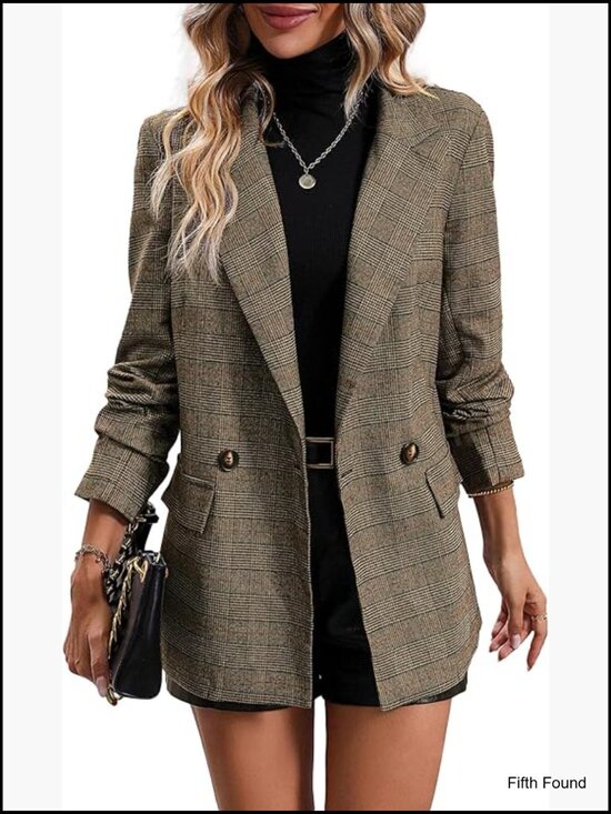 Jackets & Blazers - Lightweight Lined Blazer with Pockets for Office Casual Wear